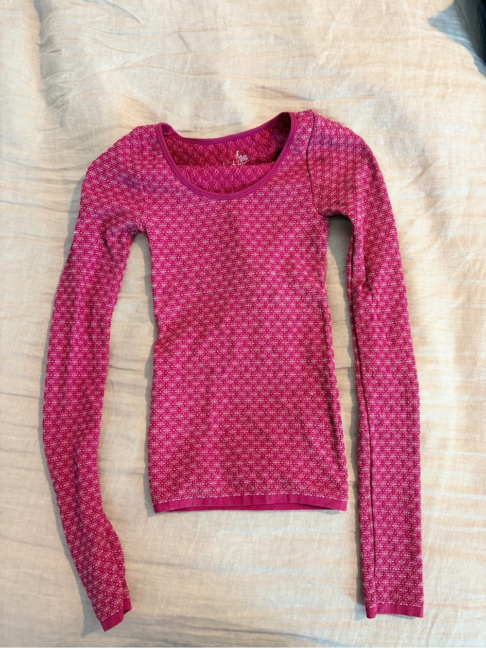 Girls' Pink Long-Sleeve Thermal Top